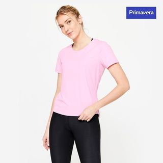 Camiseta Fitness Mujer Rosa Manga Corta 2Xl Rosa