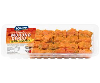 Bandeja con Pinchos de Carne de Cerdo Adobada Roler 4 Uds.