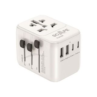 Adaptador De Viaje Scape World 2 Usb-A + 2 Usb-C Blanco (8436621180081)