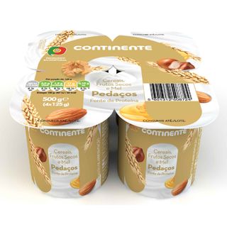 Iogurte Pedaços Cereais, Frutos Secos e Mel Continente (emb. 500 gr (4 un))