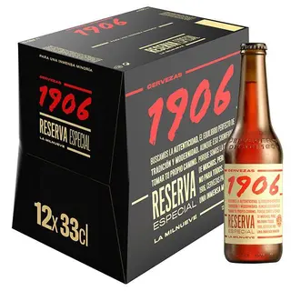 Cerveza Extra Reserva Especial 1906, Pack Botellín 12X33 Cl
