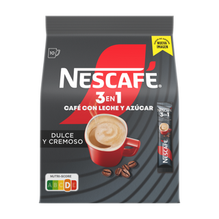 Café Soluble Natural con Leche y Azúcar Nescafé 3en1 10u