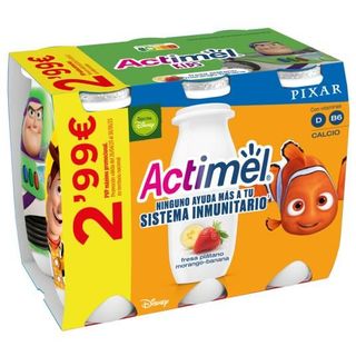 Danone Actimel Liquido Fresa-Platano, 6+2X100Ml