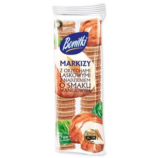 Bonitki Markizy z orzechami laskowymi z nadzieniem o smaku waniliowym, 250 g