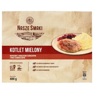 Nasze Smaki Kotlet mielony wieprzowy z buraczkami zasmażanymi i puree ziemniaczanym 400 g