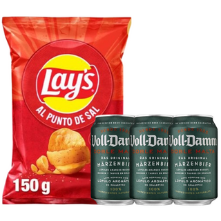 Pack 3x Voll Damm 330ml + 1x Lay's Al Punto de Sal 248g