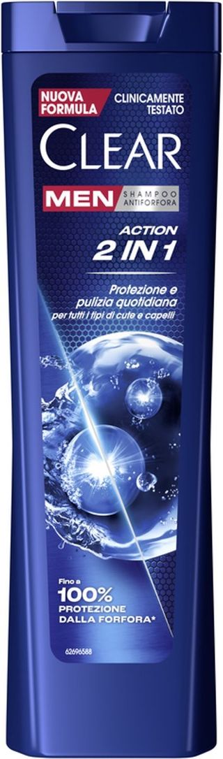 CLEAR MEN SHAMPOO 2IN1 ACTION 225ML   ELI9750
