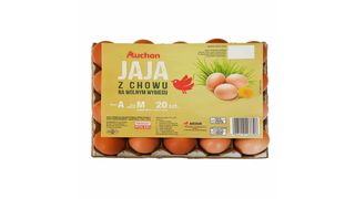 Auchan - Jaja z wolnego wybiegu rozmiar M - 20 sztuk
