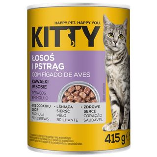 Kitty Karma dla kota w puszce z łososiem i pstrągiem 415 g