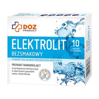 DOZ PRODUCT Elektrolit bezsmakowy, proszek w saszetkach, 10