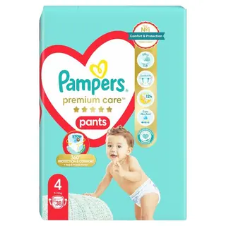 Pampers Premium Care Pieluchomajtki r. 4 9-15 kg 38 szt.