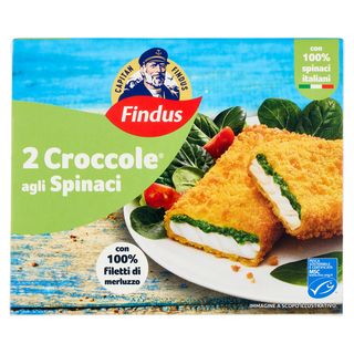 Capitan Findus 2 Croccole Agli Spinaci Con 100% Filetti Di Merluzzo 200 G