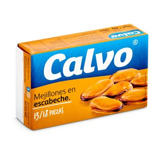 Mejillones En Escabeche 13/18 Piezas Calvo Lata 69 G