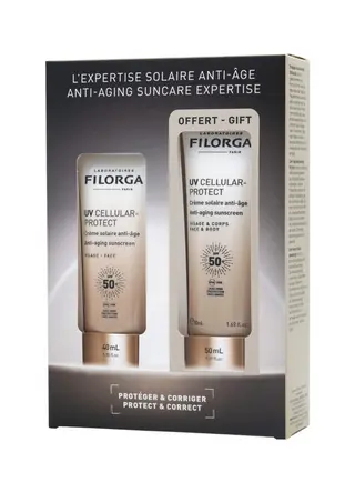 Set Uv Cellular-protect Spf50 Rostro 40ml + Rostro Y Cuerpo 50ml De Regalo