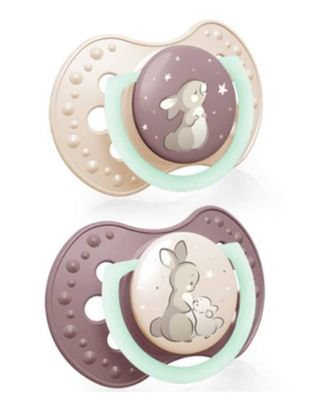 LOVI Smoczek gryzak silikonowy, dynamiczny 6-18 m-cy GIRL 2szt NIGHT&DAY