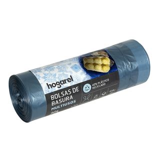 Bolsas De Basura Azul Multiusos Hogarel 30 Uds (278305)