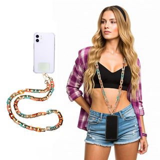 Tracolla smartphone e borsetta oro colorata - 120 cm