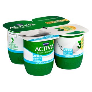 Bífidus Desnatado y con Sabor Natural Edulcorado Danone 4 X 120 G.