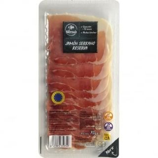 Jamón Serrano Reserva En Lonchas Carrefour El Mercado Sin Gluten Y Sin Lactosa 70 G