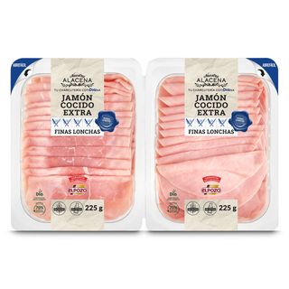 Jamón Cocido Extra Nuestra Alacena De Dia Sobre 2 X 225 G