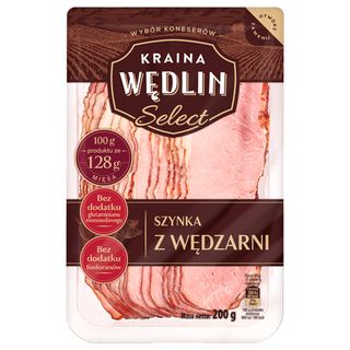 Kraina Wędlin Select Szynka z wędzarni, 200 g