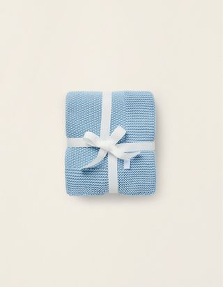 Manta Tricotada Plain 75X90Cm Zy Baby Blue