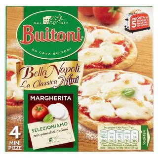 Buitoni Bella Napoli La Classica Mini Margherita Pizza Surgelata (4 Mini Pizze) 300G - 497477