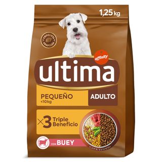 Alimento Para Perros Mini Adulto Con Buey Ultima 1.25 Kg