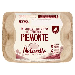 le Naturelle Le Regionali Piemonte 6 Uova Grandi Fresche da Allevamento a Terra