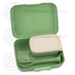 LUNCH BOX SET + CUTLERY SET GREEN