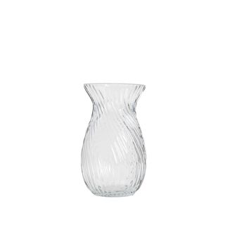 Wazon YUUE szklany ryflowany transparentny 12x20,5 cm