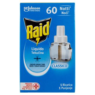 Raid Liquido Elettrico Antizanzare Comuni E Tigre, 60 Notti, Ricarica 36 Ml -8157