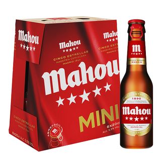 Cerveza Mahou Cinco Estrellas Botella 20 Cl. Pack 6 Uds.