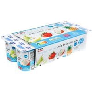 Yogur 0,0% De Fresa-Piña-Pera-Coco Eroski Basic, Pack 8X125 G (19818236)