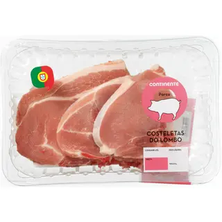 Costeletas do Lombo de Porco Continente (emb. 650 gr (aprox.))