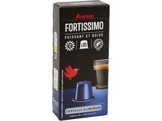 CÁPSULAS AUCHAN CAFÉ NESPRESSO ALUMINIO FORTÍSSIMO 10UN