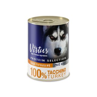 Virtus protein selection dog lattina 400g tacchino