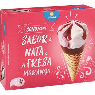 Helado Cono Nata Fresa, Caja 6U 720 Ml