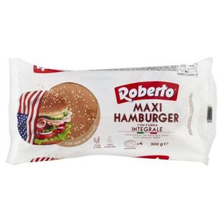Roberto Maxi Hamburger con farina integrale e semi di sesamo 4 Panini 300 g