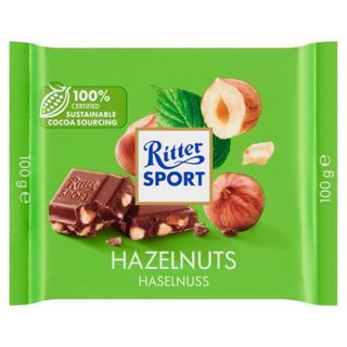Ritter Sport Czekolada mleczna z kawałkami prażonych orzechów laskowych 100 g