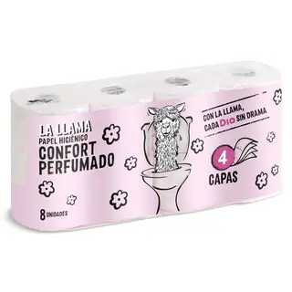 Papel Higiénico Perfumado 4 Capas Dia La Llama 8 Unidades