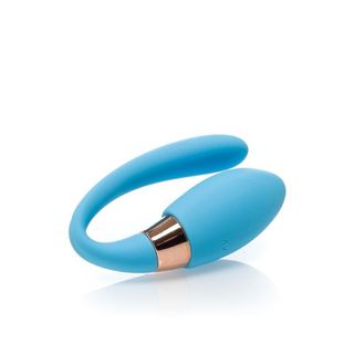 Niebieski, Zaokrąglony Wibrator Dla Par Na Pilota