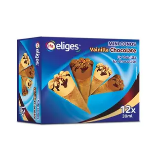IFA ELIGES Helado Mini Cono Vainilla Chocolate, Pk-12