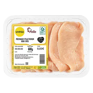 Pechuga De Pollo Fileteada Uvesa 600 G