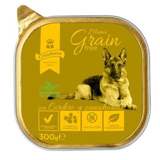 Criadores Menú Grain Free Cordero Y Zanahoria Tarrina Para Perros 0.3Kg