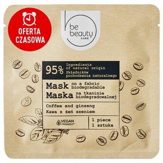 Maska na tkaninie BeBeauty Care: kawa z żeń szeniem
