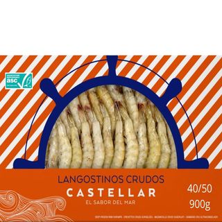 CASTELLAR Langostino 40/50 Piezas Congelados 900 G