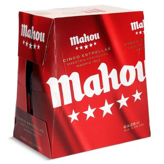 Cerveza Mahou 5 Estrellas Botella 6 X 25 Cl