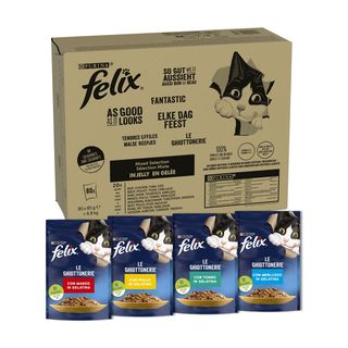 Felix le ghiottonerie cat busta multipack 80x85g mix carne e pesce