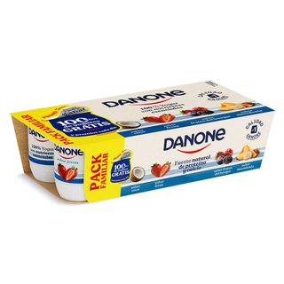 Yogur Sabor Coco, Fresa, Frutos Del Bosque Y Macedonia Danone Pack 8 X 120 G